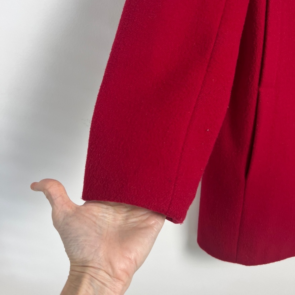 Vintage Forecaster Of Boston Red Wool Blend Double Breasted Mid Length Coat 9/10 - Picture 5 of 8